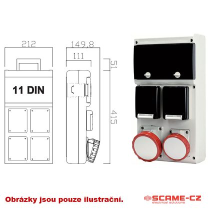 Zásuvková rozvodnice s chráničem - 636.2200-002F2